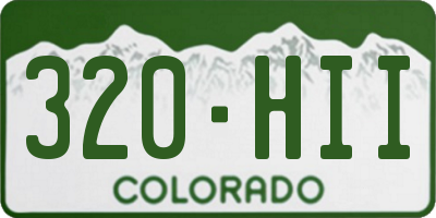 CO license plate 320HII