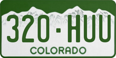 CO license plate 320HUU
