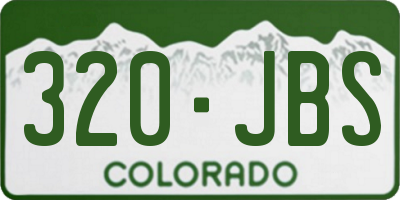 CO license plate 320JBS