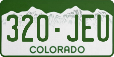 CO license plate 320JEU