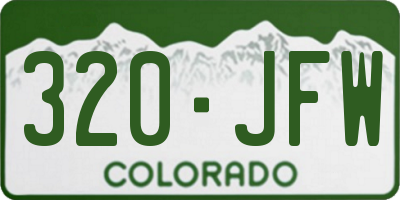 CO license plate 320JFW