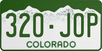 CO license plate 320JOP