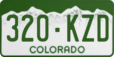 CO license plate 320KZD