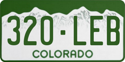 CO license plate 320LEB
