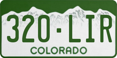 CO license plate 320LIR