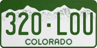 CO license plate 320LOU