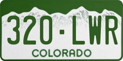 CO license plate 320LWR