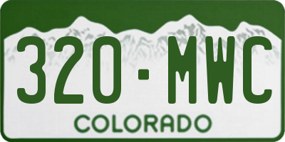 CO license plate 320MWC