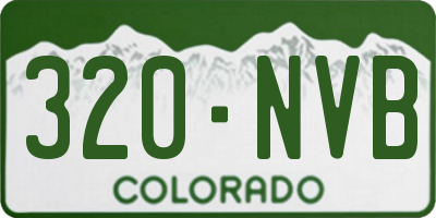 CO license plate 320NVB