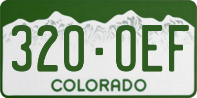 CO license plate 320OEF