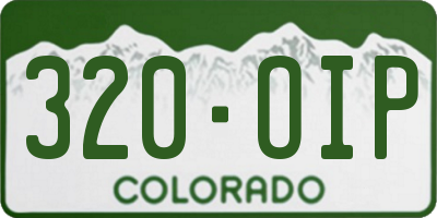 CO license plate 320OIP