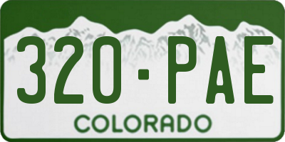 CO license plate 320PAE