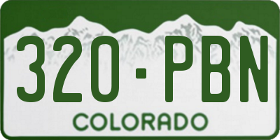 CO license plate 320PBN