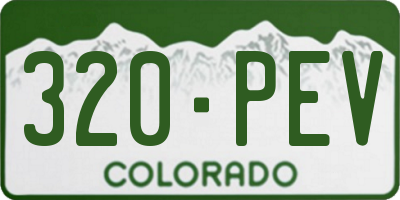 CO license plate 320PEV