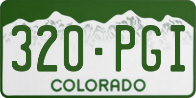 CO license plate 320PGI