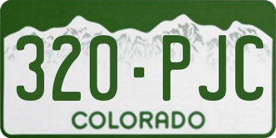 CO license plate 320PJC