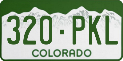 CO license plate 320PKL