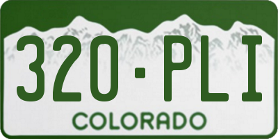 CO license plate 320PLI