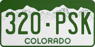 CO license plate 320PSK
