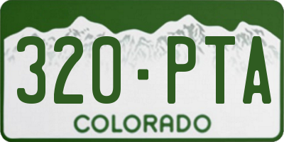 CO license plate 320PTA