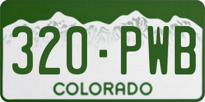 CO license plate 320PWB