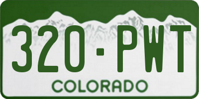 CO license plate 320PWT