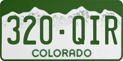 CO license plate 320QIR