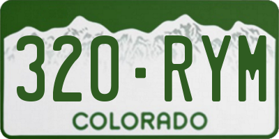CO license plate 320RYM