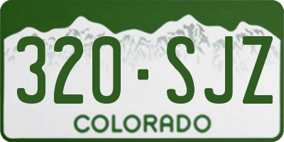 CO license plate 320SJZ