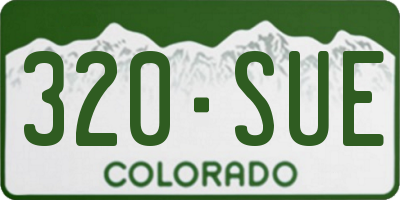 CO license plate 320SUE