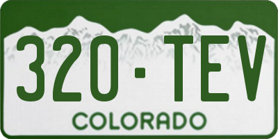 CO license plate 320TEV