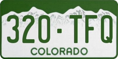 CO license plate 320TFQ