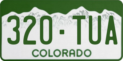 CO license plate 320TUA