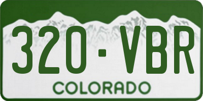 CO license plate 320VBR