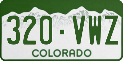 CO license plate 320VWZ
