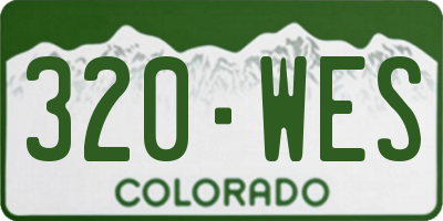CO license plate 320WES