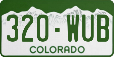 CO license plate 320WUB