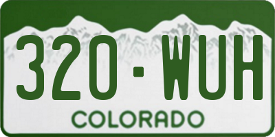 CO license plate 320WUH