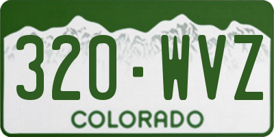 CO license plate 320WVZ