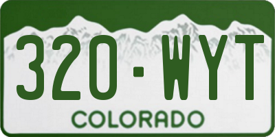 CO license plate 320WYT