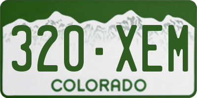 CO license plate 320XEM