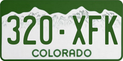CO license plate 320XFK