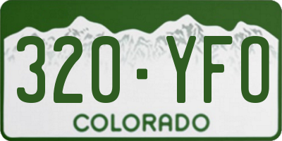 CO license plate 320YFO