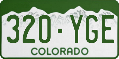 CO license plate 320YGE
