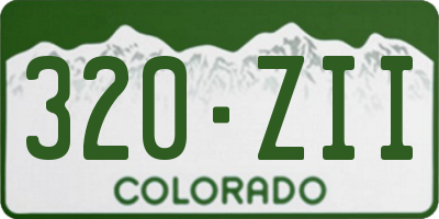 CO license plate 320ZII