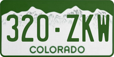 CO license plate 320ZKW