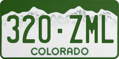 CO license plate 320ZML
