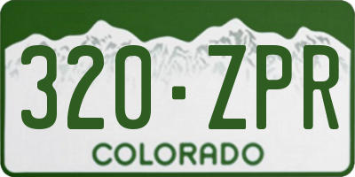 CO license plate 320ZPR