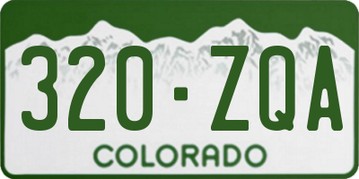 CO license plate 320ZQA