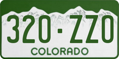 CO license plate 320ZZO
